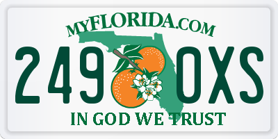 FL license plate 2490XS