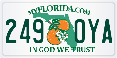 FL license plate 2490YA