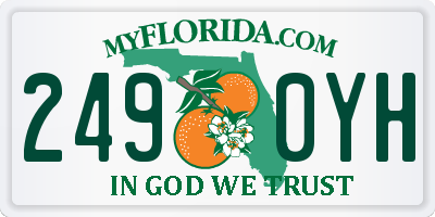 FL license plate 2490YH