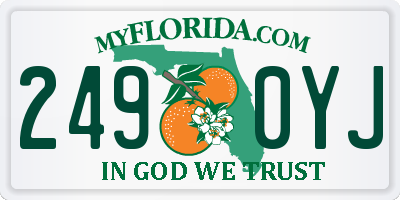 FL license plate 2490YJ