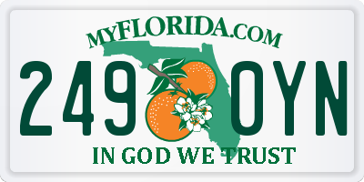 FL license plate 2490YN