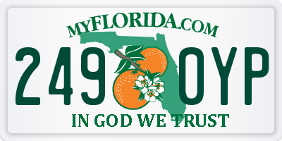 FL license plate 2490YP