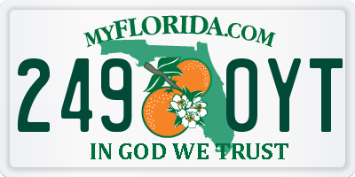 FL license plate 2490YT