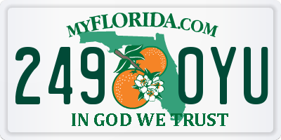 FL license plate 2490YU