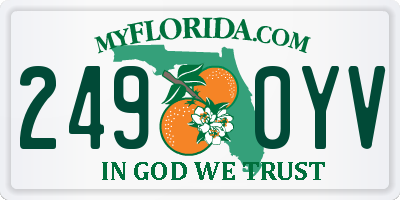 FL license plate 2490YV