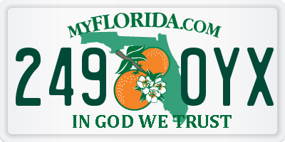 FL license plate 2490YX