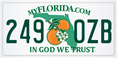 FL license plate 2490ZB