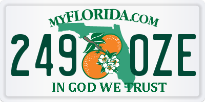 FL license plate 2490ZE