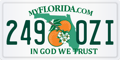 FL license plate 2490ZI