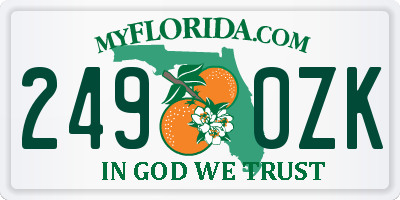 FL license plate 2490ZK
