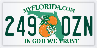 FL license plate 2490ZN