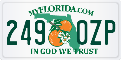 FL license plate 2490ZP