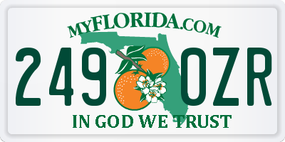 FL license plate 2490ZR