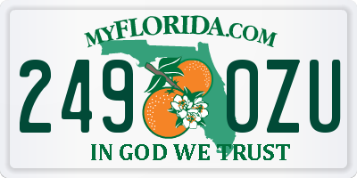 FL license plate 2490ZU