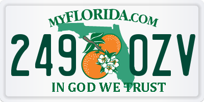FL license plate 2490ZV