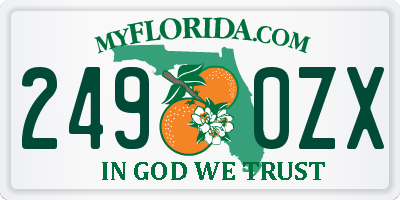 FL license plate 2490ZX
