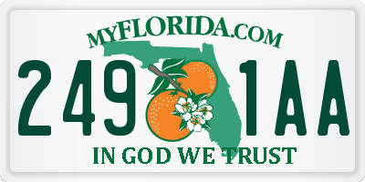 FL license plate 2491AA