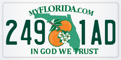 FL license plate 2491AD