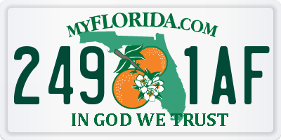 FL license plate 2491AF
