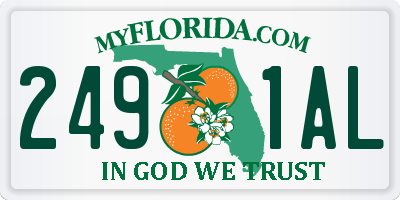 FL license plate 2491AL