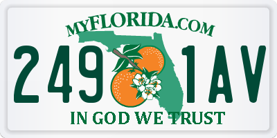 FL license plate 2491AV