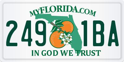 FL license plate 2491BA
