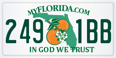 FL license plate 2491BB