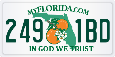 FL license plate 2491BD