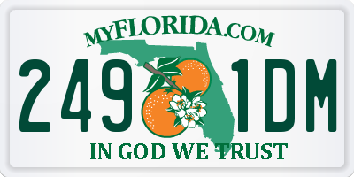 FL license plate 2491DM