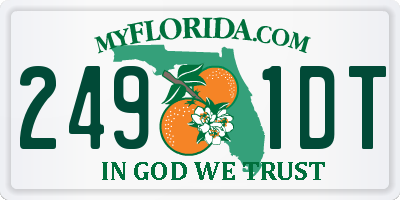 FL license plate 2491DT