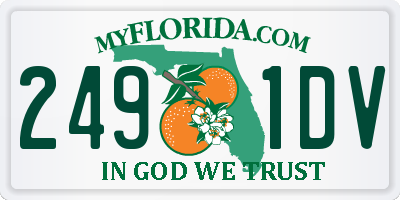FL license plate 2491DV