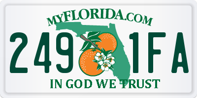 FL license plate 2491FA