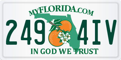 FL license plate 2494IV