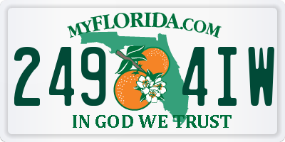 FL license plate 2494IW