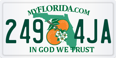 FL license plate 2494JA