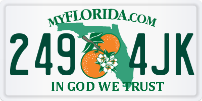 FL license plate 2494JK