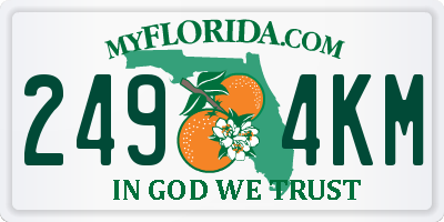 FL license plate 2494KM