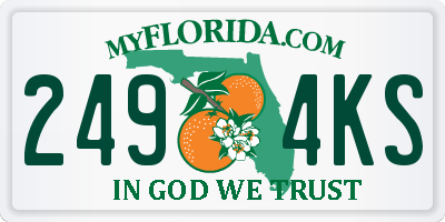 FL license plate 2494KS