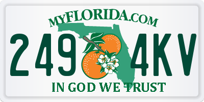 FL license plate 2494KV