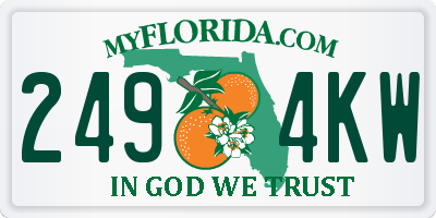 FL license plate 2494KW
