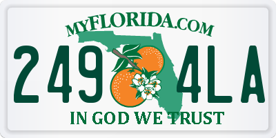FL license plate 2494LA