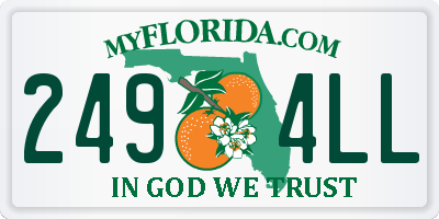 FL license plate 2494LL
