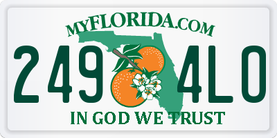 FL license plate 2494LO