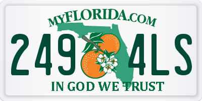 FL license plate 2494LS