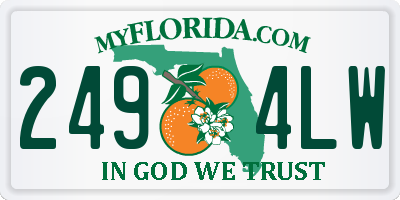 FL license plate 2494LW