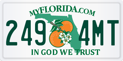 FL license plate 2494MT