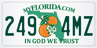 FL license plate 2494MZ