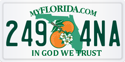 FL license plate 2494NA