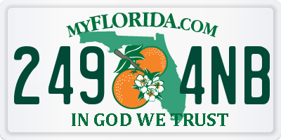 FL license plate 2494NB