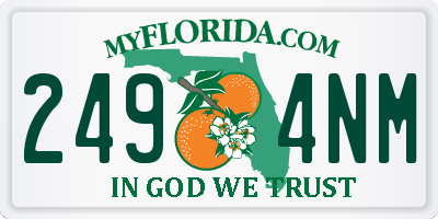 FL license plate 2494NM